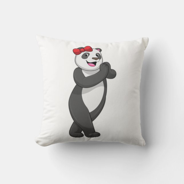 Panda mit Ribbon Kissen (Vorderseite)