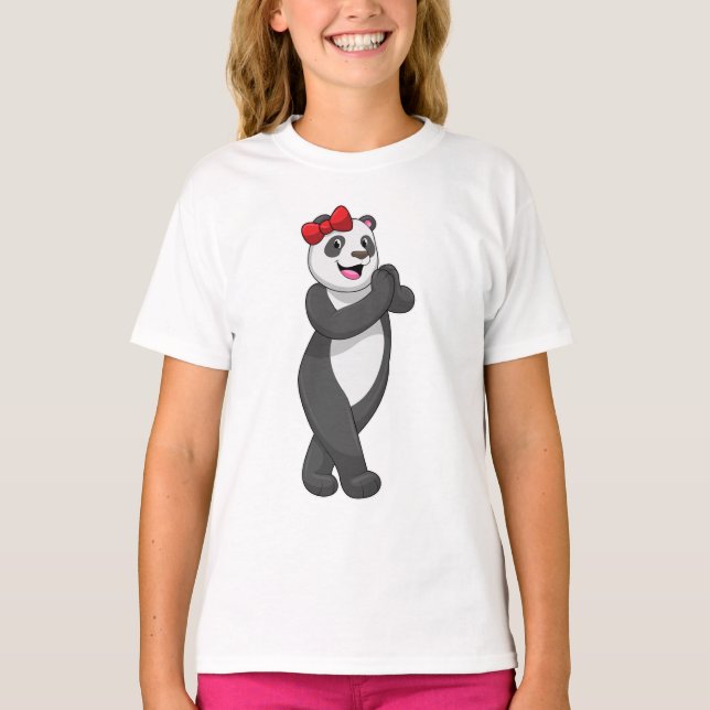 Panda mit Ribbon T-Shirt (Vorderseite)