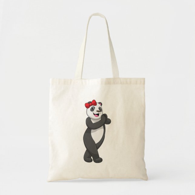 Panda mit Ribbon Tragetasche (Vorne)