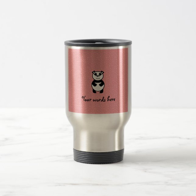 Panda mit rosa Tatzenhintergrund Reisebecher (Mittel)