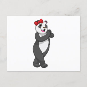 Panda mit Schleife Postkarte