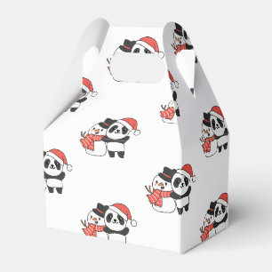 Panda mit Snowman im Winter zu Weihnachten Gefalle Geschenkschachtel