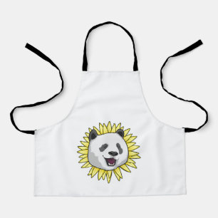 Panda mit Sonnenblume Schürze
