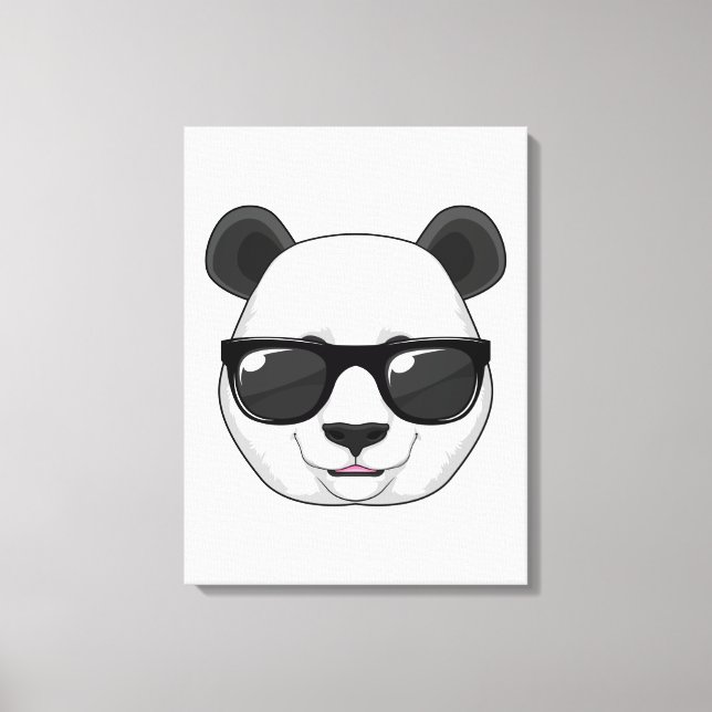 Panda mit Sonnenbrille Leinwanddruck (Vorderseite)