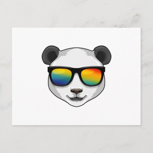 Panda mit Sonnenbrille Postkarte (Vorderseite)
