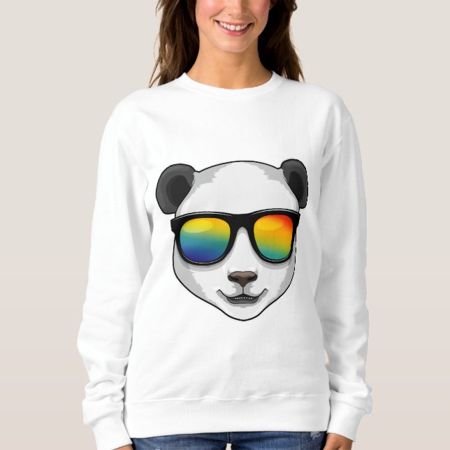 Panda mit Sonnenbrille Sweatshirt (Vorderseite)