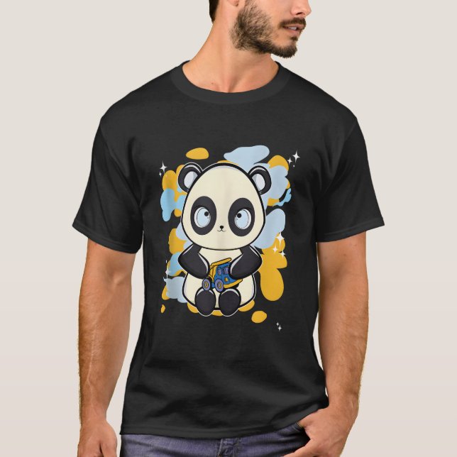 Panda mit Spielzeug T-Shirt (Vorderseite)