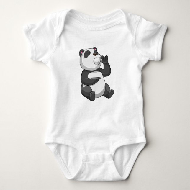 Panda mit Teecup Baby Strampler (Vorderseite)