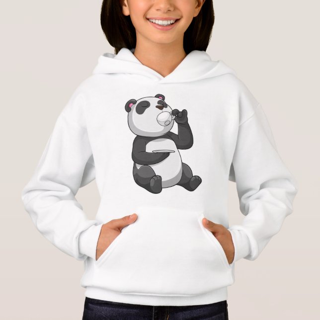 Panda mit Teecup Hoodie (Vorderseite)