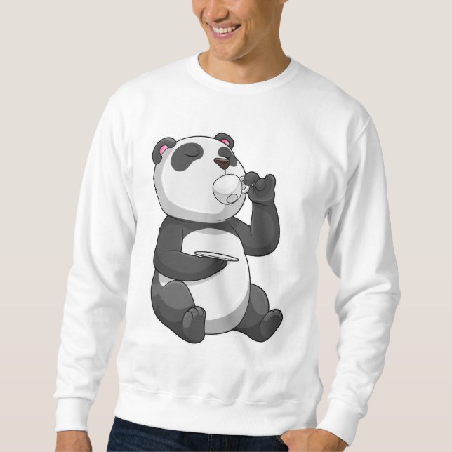 Panda mit Teecup Sweatshirt (Vorderseite)