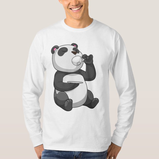 Panda mit Teecup T-Shirt (Vorderseite)