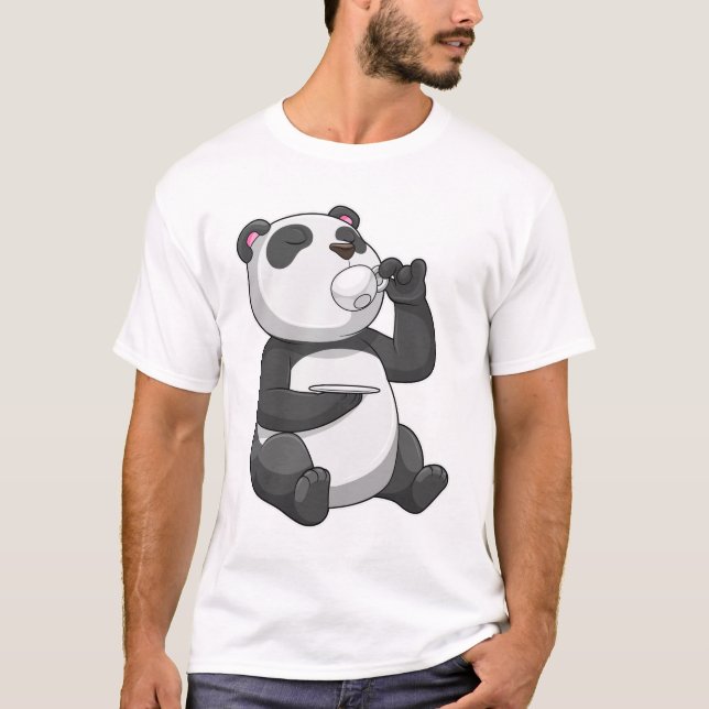 Panda mit Teecup T-Shirt (Vorderseite)