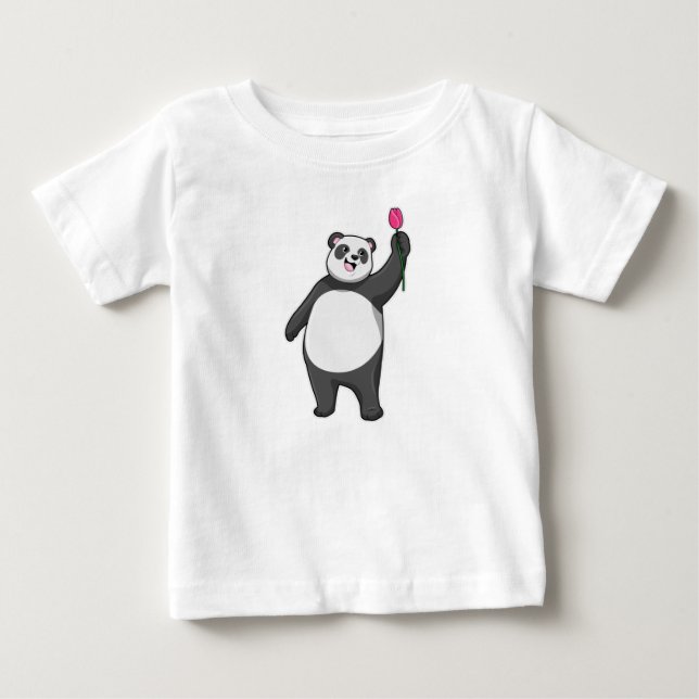 Panda mit Tulip Baby T-shirt (Vorderseite)