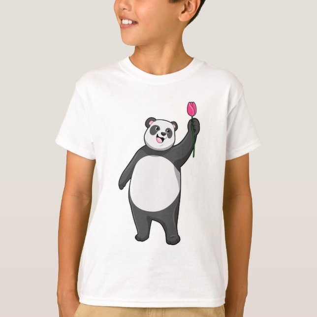 Panda mit Tulip T-Shirt (Vorderseite)