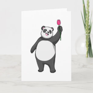 Panda mit Tulpe Karte