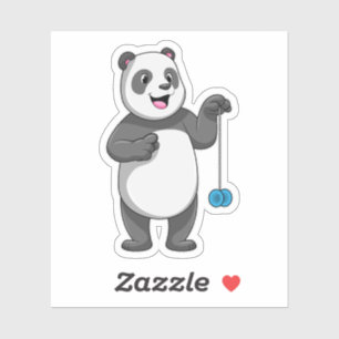 Panda mit Yo-yo Aufkleber