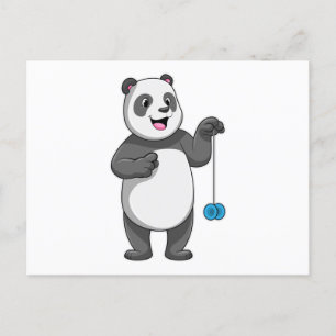 Panda mit Yo-yo Postkarte