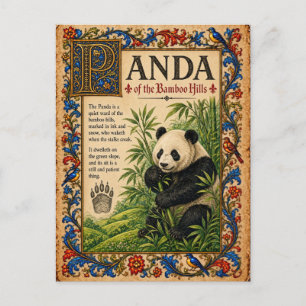 Panda, mittelalterliche Bestiarien-Kunst Postkarte