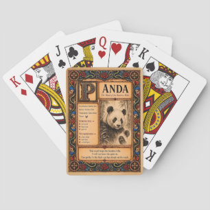Panda, mittelalterliche Bestiarien-Kunst Spielkarten