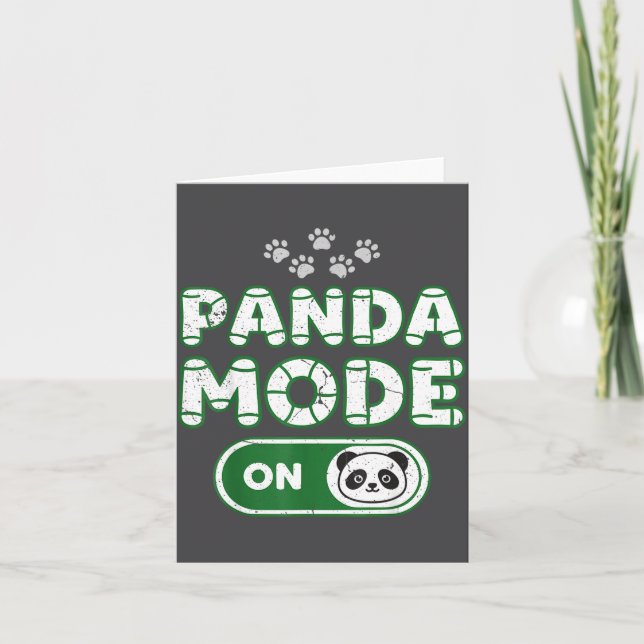 Panda Mode On Funny Animal Bear Lover Owner Costum Karte (Vorderseite)