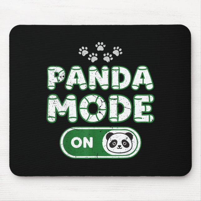 Panda Mode On Funny Animal Bear Lover Owner Costum Mousepad (Vorne)