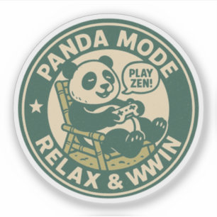 Panda Mode Relax Win Gaming Aufkleber