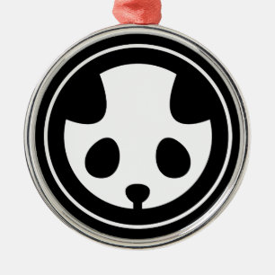 Panda mon silbernes ornament
