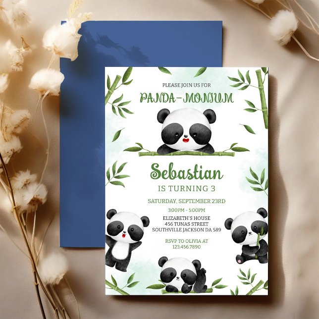 Panda-monium Panda Geburtstag Einladung (Von Creator hochgeladen)