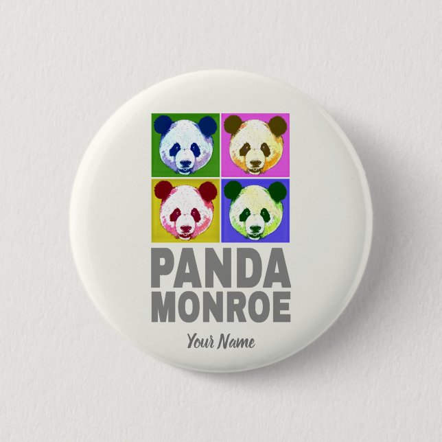 Panda Monroe Bear Pop Button (Vorderseite)