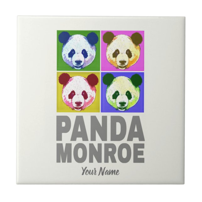 Panda Monroe Bear Pop Fliese (Vorderseite)