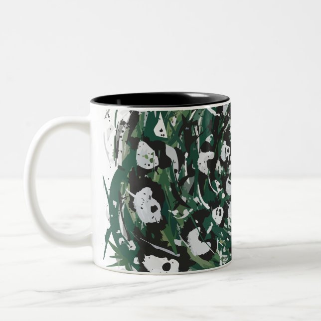 Panda-Monster Zweifarbige Tasse (Links)