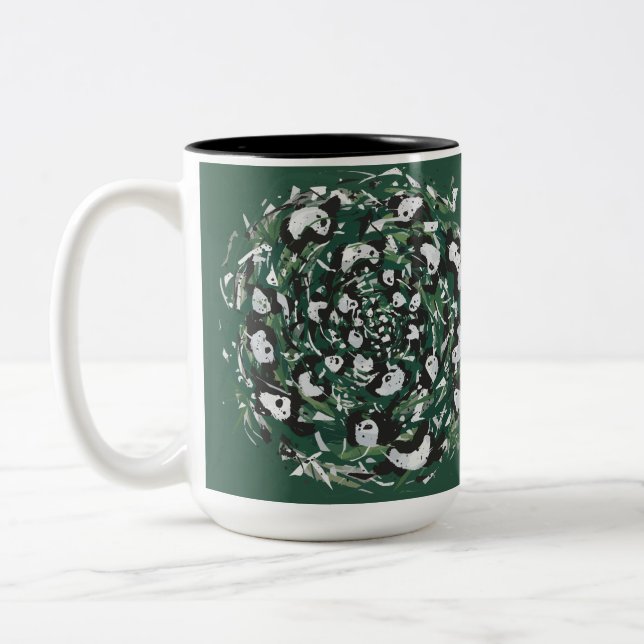 Panda-Monster Zweifarbige Tasse (Links)