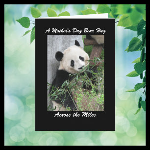 Panda Mother's Day Bären umarmen über Meilen Gruß Karte