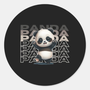 Panda Motif Ultra Realistischer Panda Runder Aufkleber