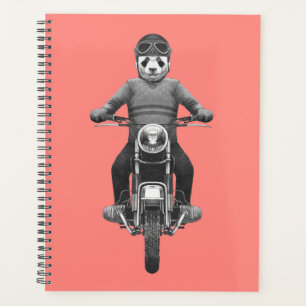 Panda Motorcyle Rider Planer