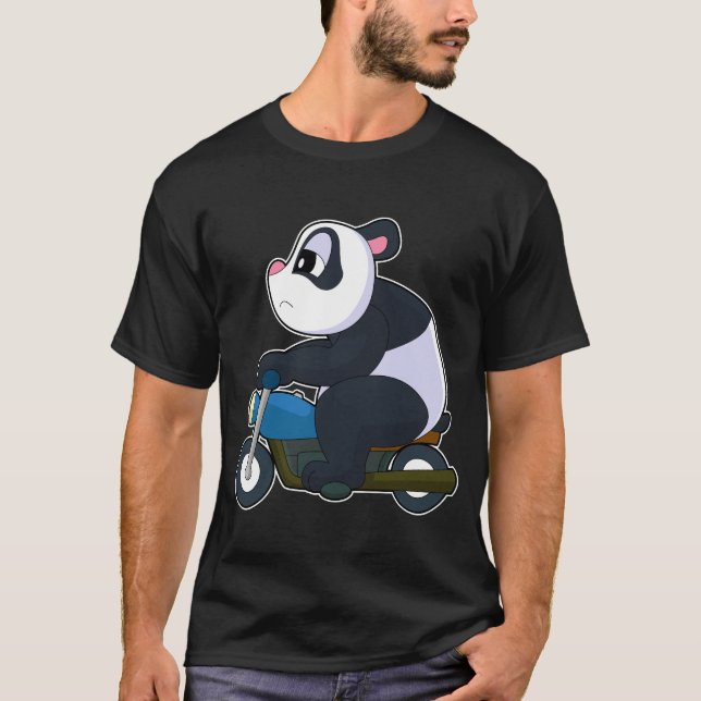 Panda Motorrad T-Shirt (Vorderseite)