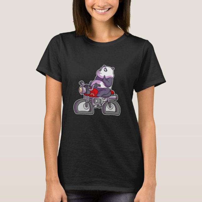Panda Motorrad T-Shirt (Vorderseite)