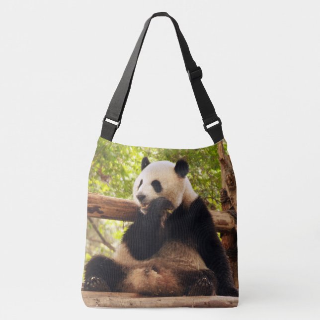 Panda Multiprint Cross Body Bag Tragetaschen Mit Langen Trägern (Vorderseite)