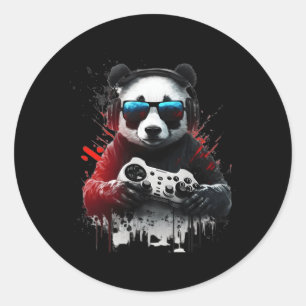 Panda Music Dj Controller Gaming Panda Runder Aufkleber