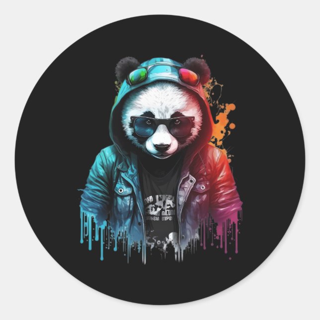 Panda Music Dj Controller Gaming Panda Runder Aufkleber (Vorderseite)