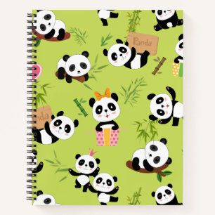 Panda-Muster 3 Notizbuch