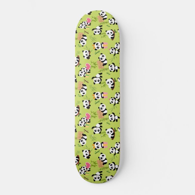 Panda-Muster 3 Skateboard (Vorderseite)