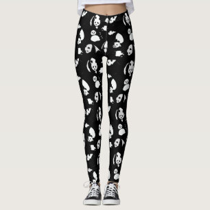 Panda Muster Black BG Leggings