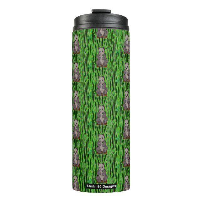 Panda (Muster) - Thermaltumbler Thermosbecher (Vorderseite)