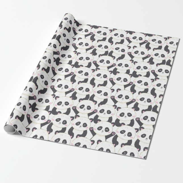 Panda Muster Wrapping Paper Geschenkpapier (Ungerollt)