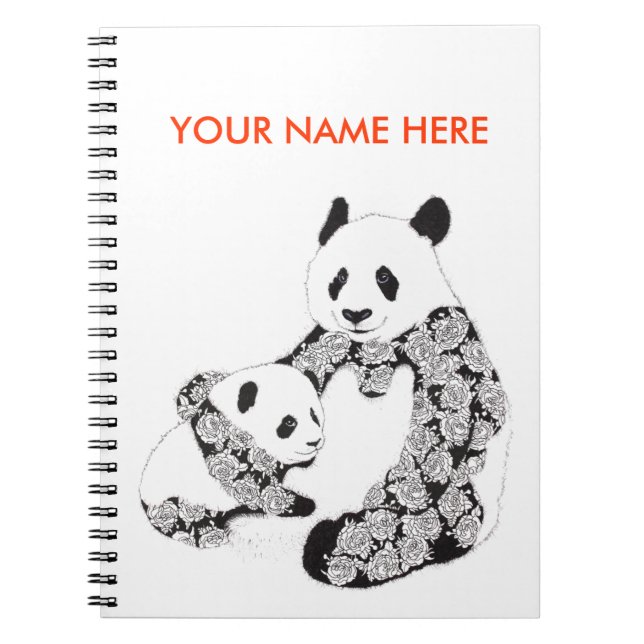 Panda-Mutter u. Baby CUB Notizblock (Vorderseite)