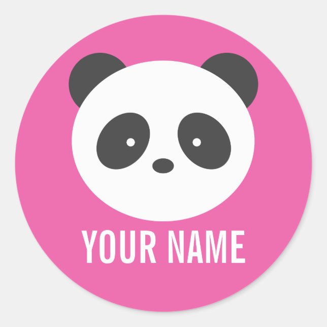 Panda-Namensaufkleber Runder Aufkleber (Vorderseite)