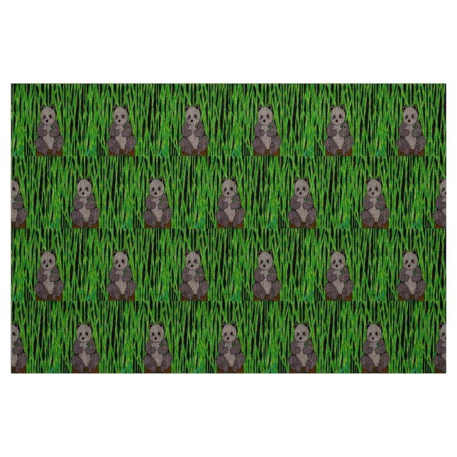 Panda - Natürliches Leinengewebe Stoff (Fat Quarter (45,7 x 55,9 cm))