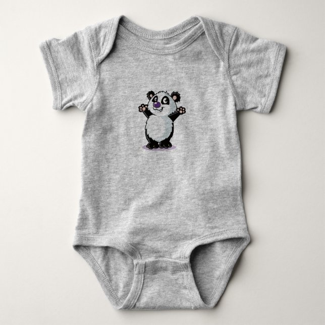 Panda Niedlich Design Baby Bodysuit Strampler (Vorderseite)