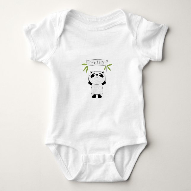 Panda Niedlich Design Baby Jersey Bodysuit Strampler (Vorderseite)